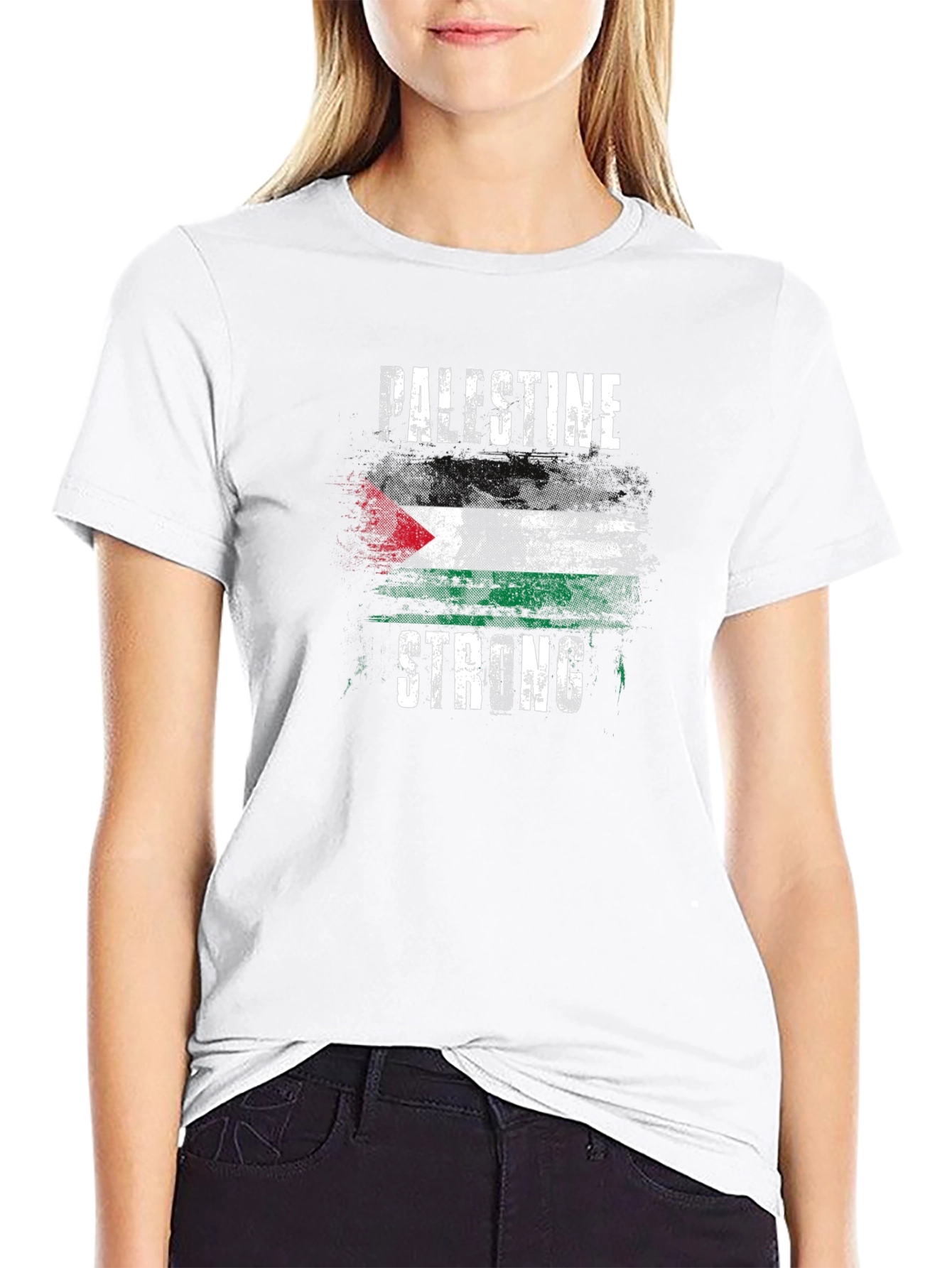 Palestine Strong Graphic T-Shirt - Black