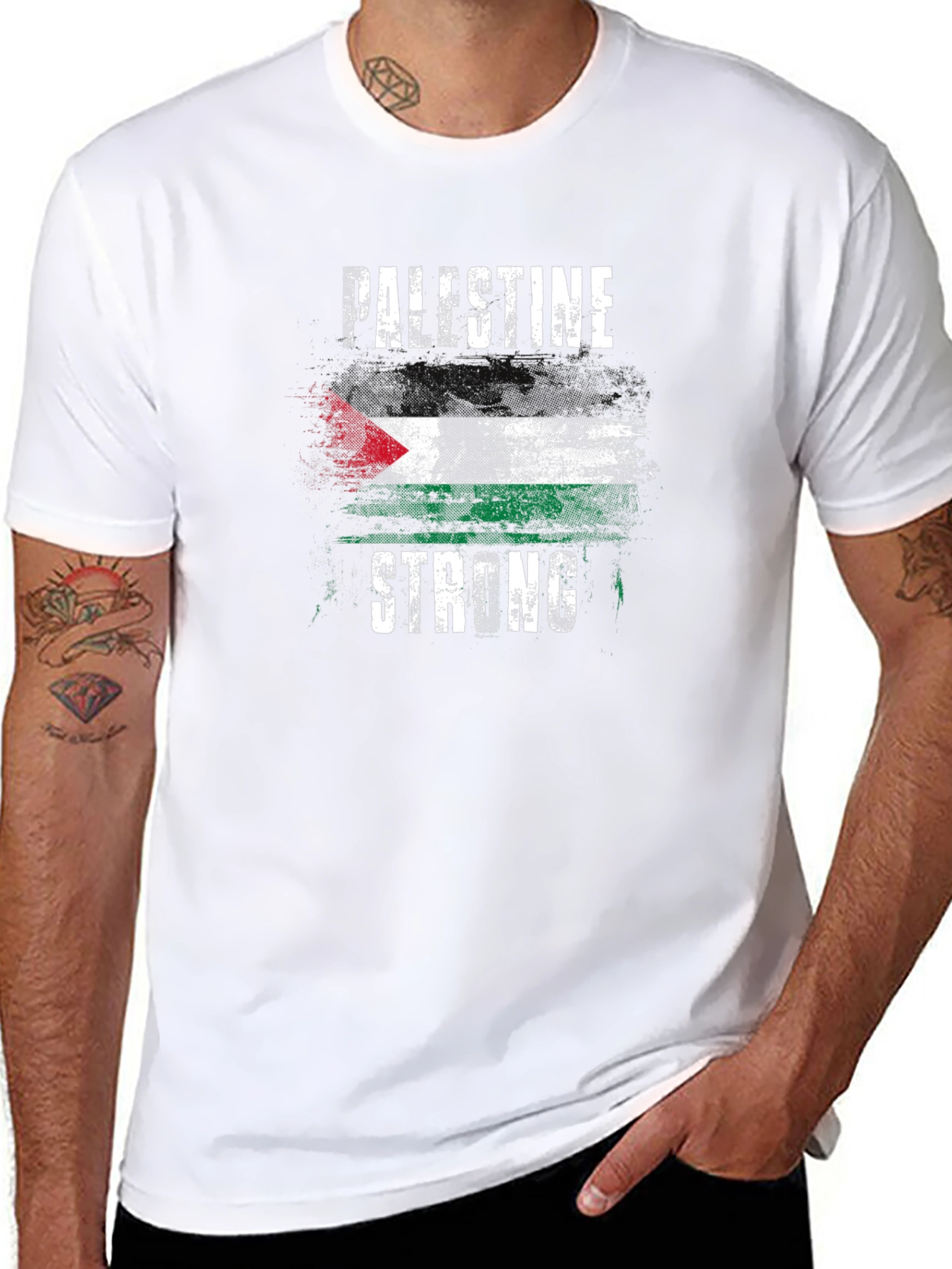 Palestine Strong Graphic T-Shirt - Black