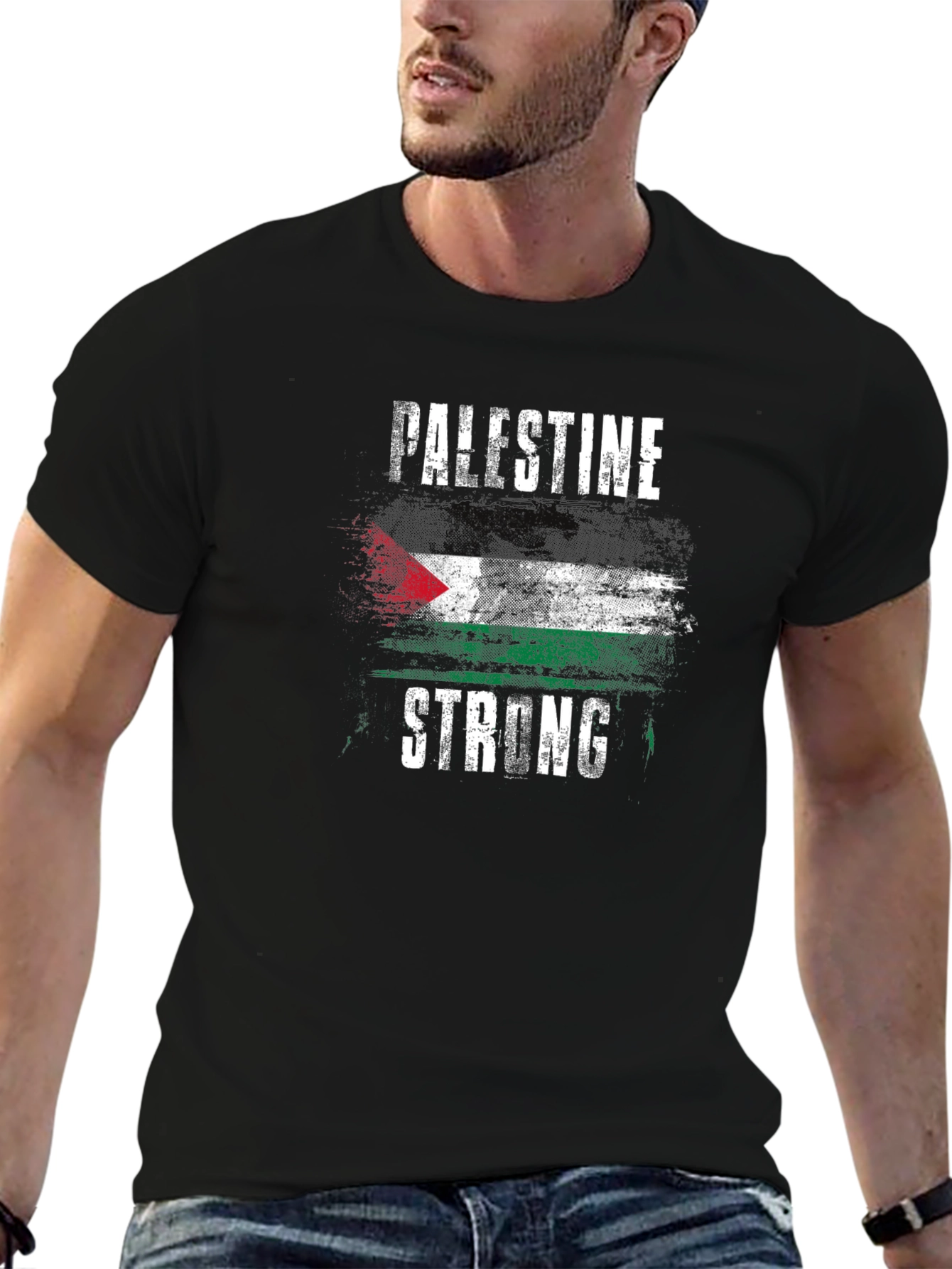 Palestine Strong Graphic T-Shirt - Black