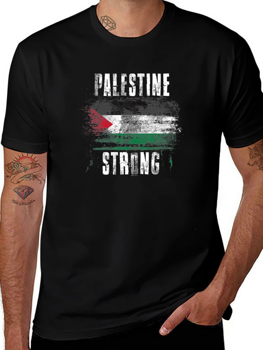 Palestine Strong Graphic T-Shirt - Black