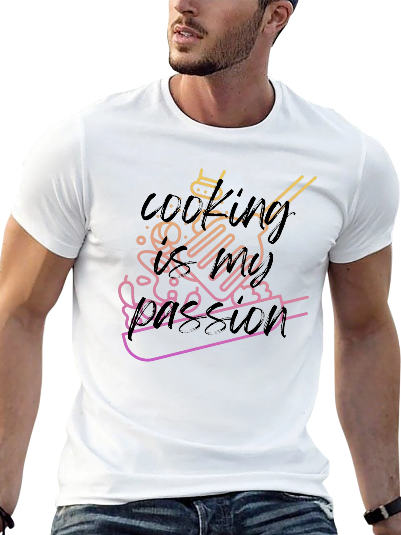 Cooking Passion Graphic Tee - Black Unisex T-Shirt