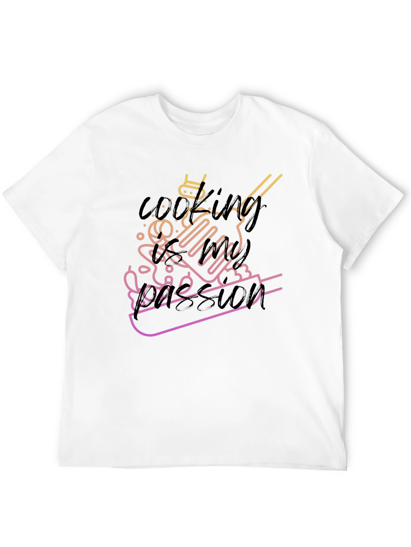 Cooking Passion Graphic Tee - Black Unisex T-Shirt