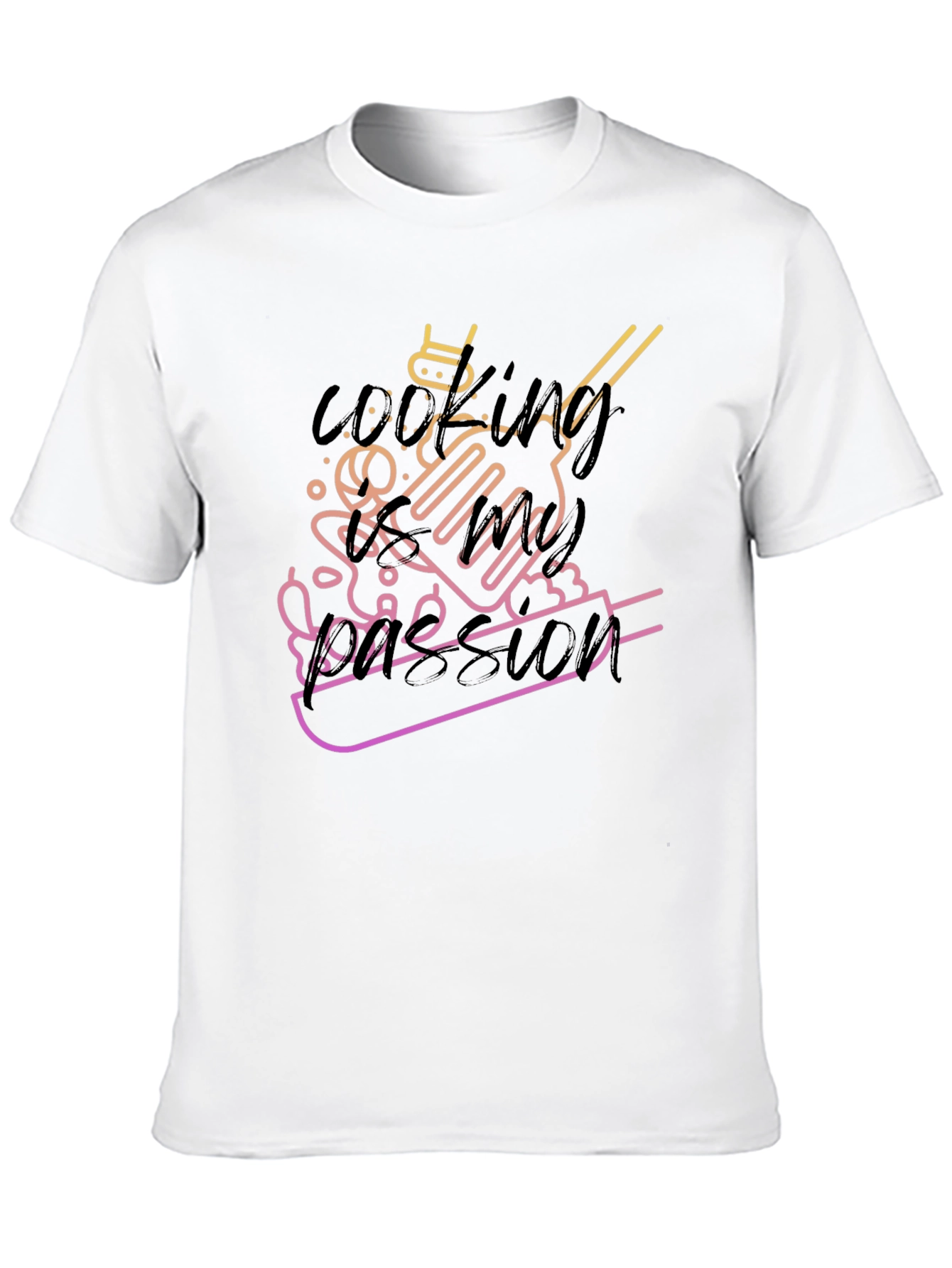 Cooking Passion Graphic Tee - Black Unisex T-Shirt