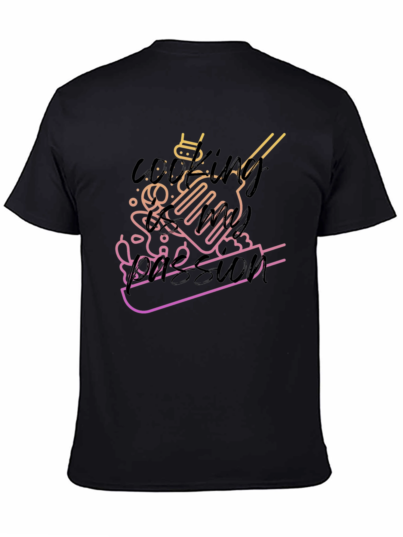 Cooking Passion Graphic Tee - Black Unisex T-Shirt