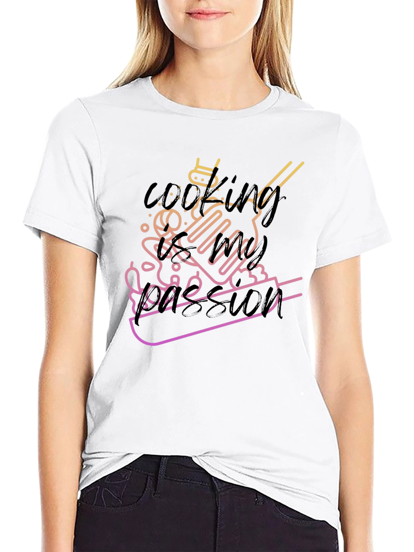 Cooking Passion Graphic Tee - Black Unisex T-Shirt
