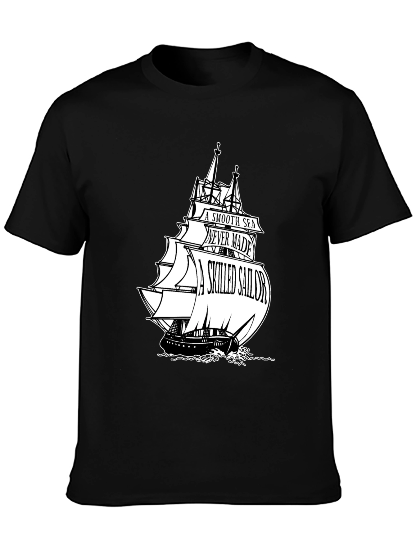 Sailor Quote Graphic T-Shirt - Black