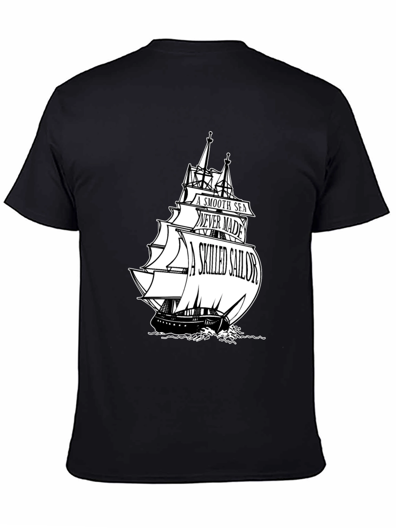 Sailor Quote Graphic T-Shirt - Black