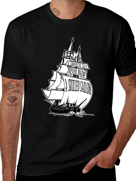 Sailor Quote Graphic T-Shirt - Black