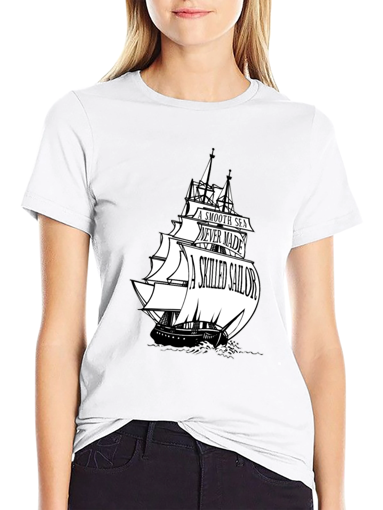Sailor Quote Graphic T-Shirt - Black