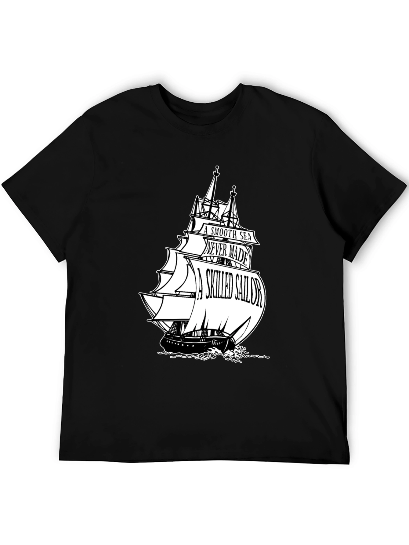 Sailor Quote Graphic T-Shirt - Black