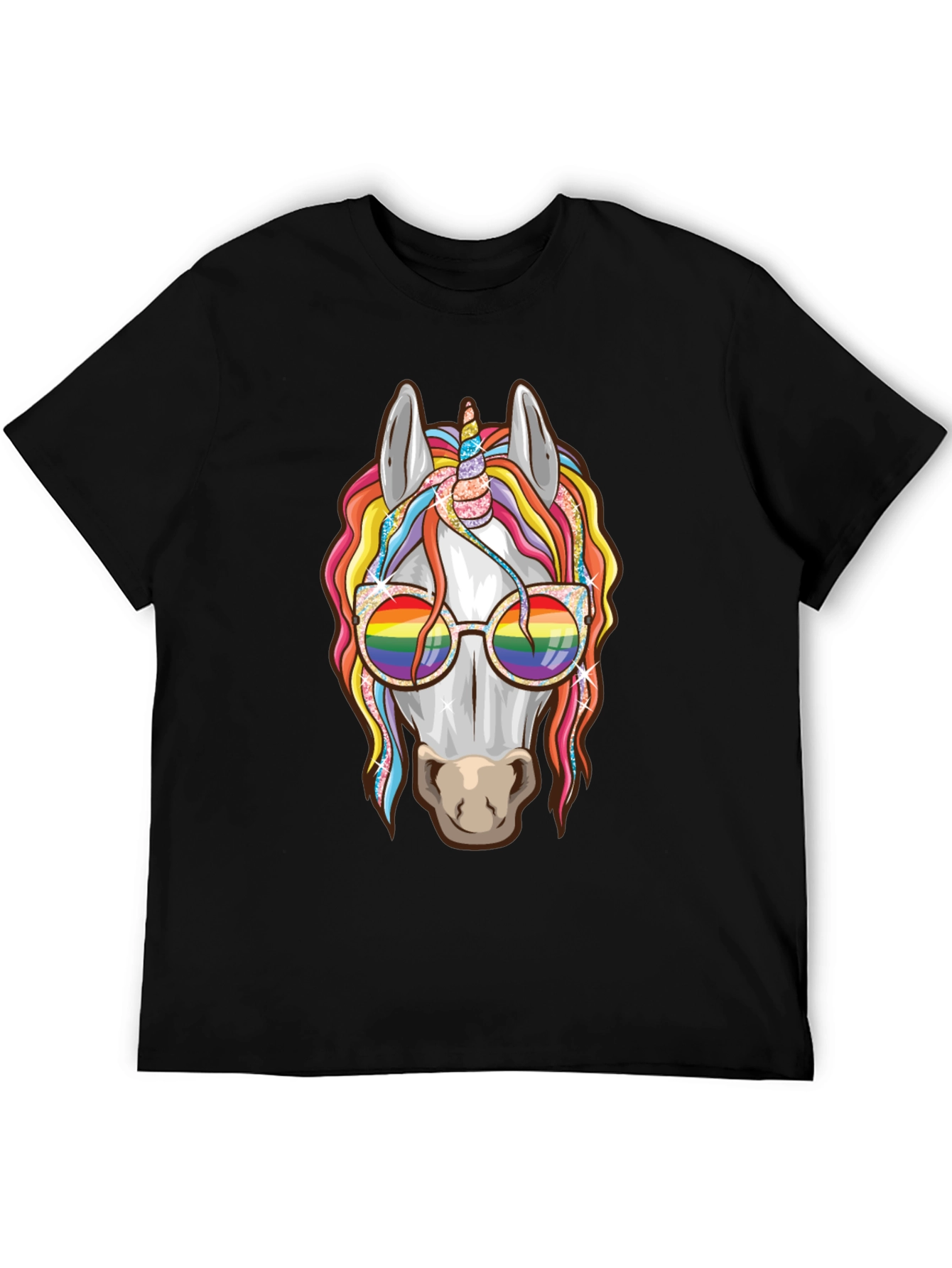 Unicorn Rainbow Glasses Graphic Tee