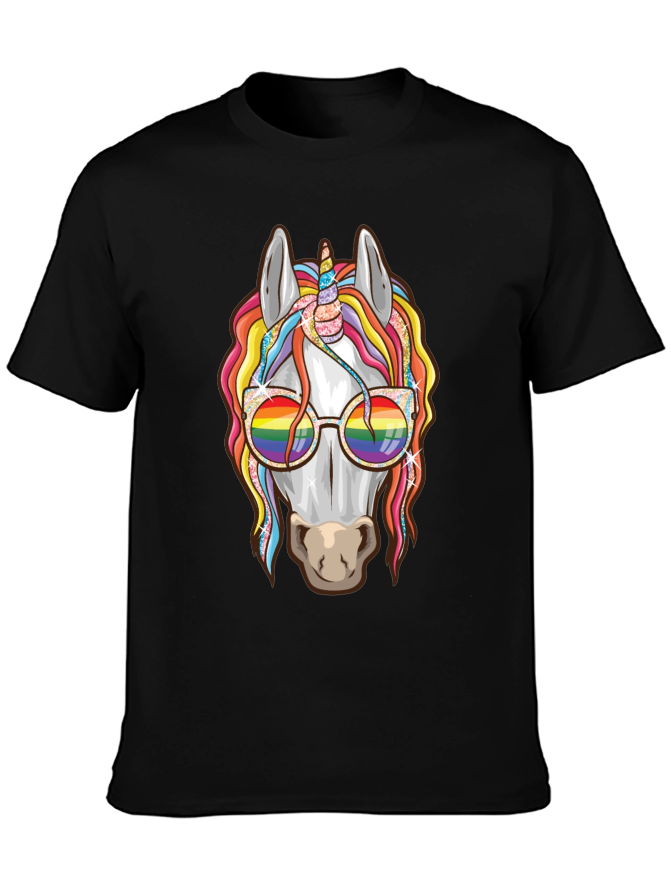 Unicorn Rainbow Glasses Graphic Tee