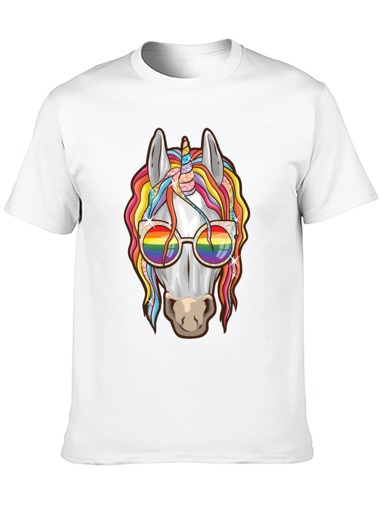 Unicorn Rainbow Glasses Graphic Tee
