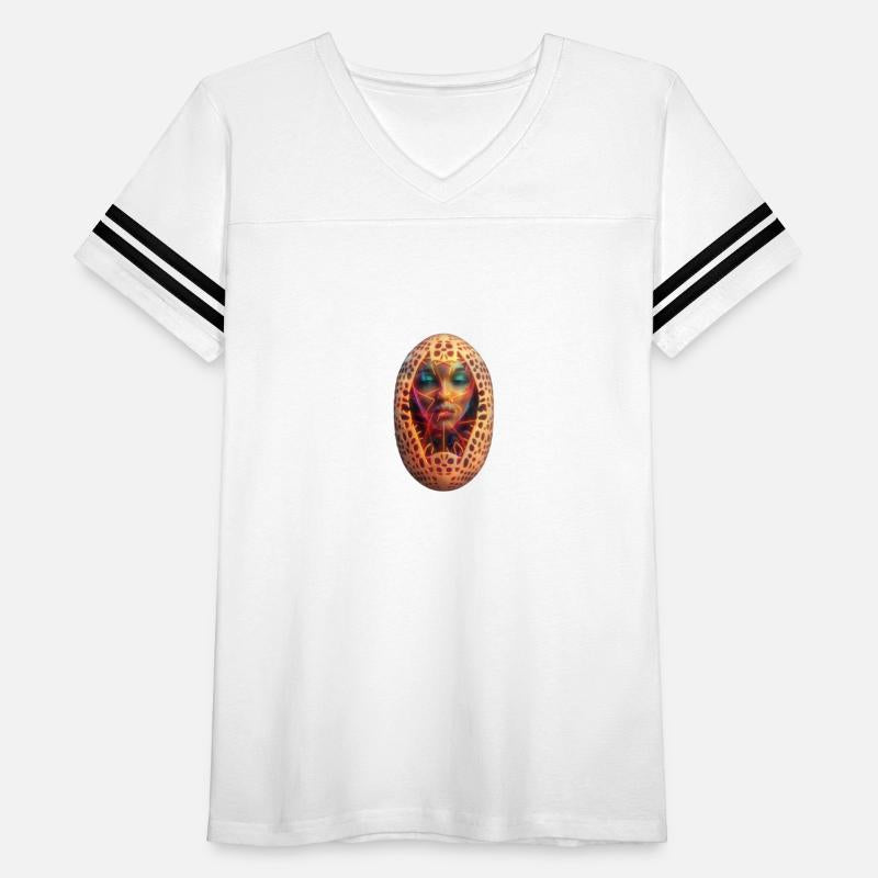 Abstract lines wireframe eggs with a woman face