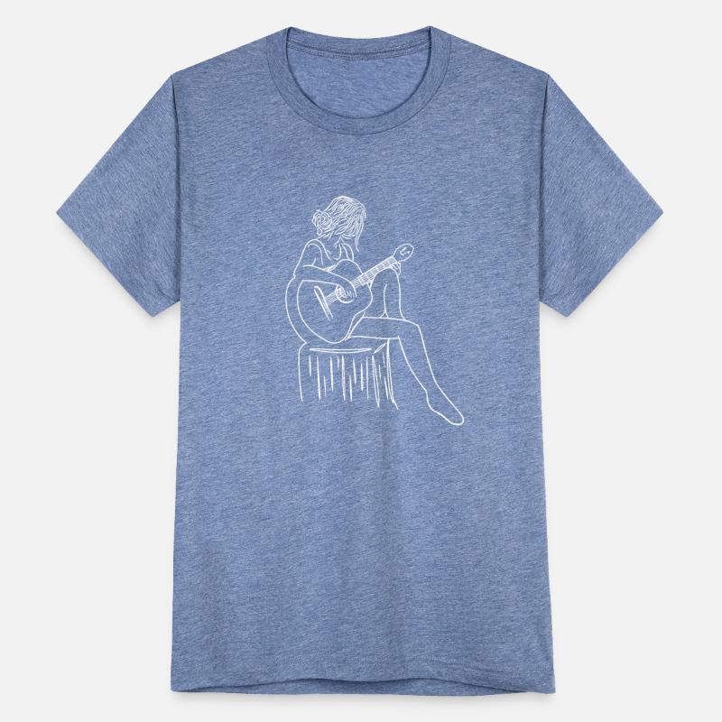 ACOUSTIC GUITAR LINE ART, WOMENS