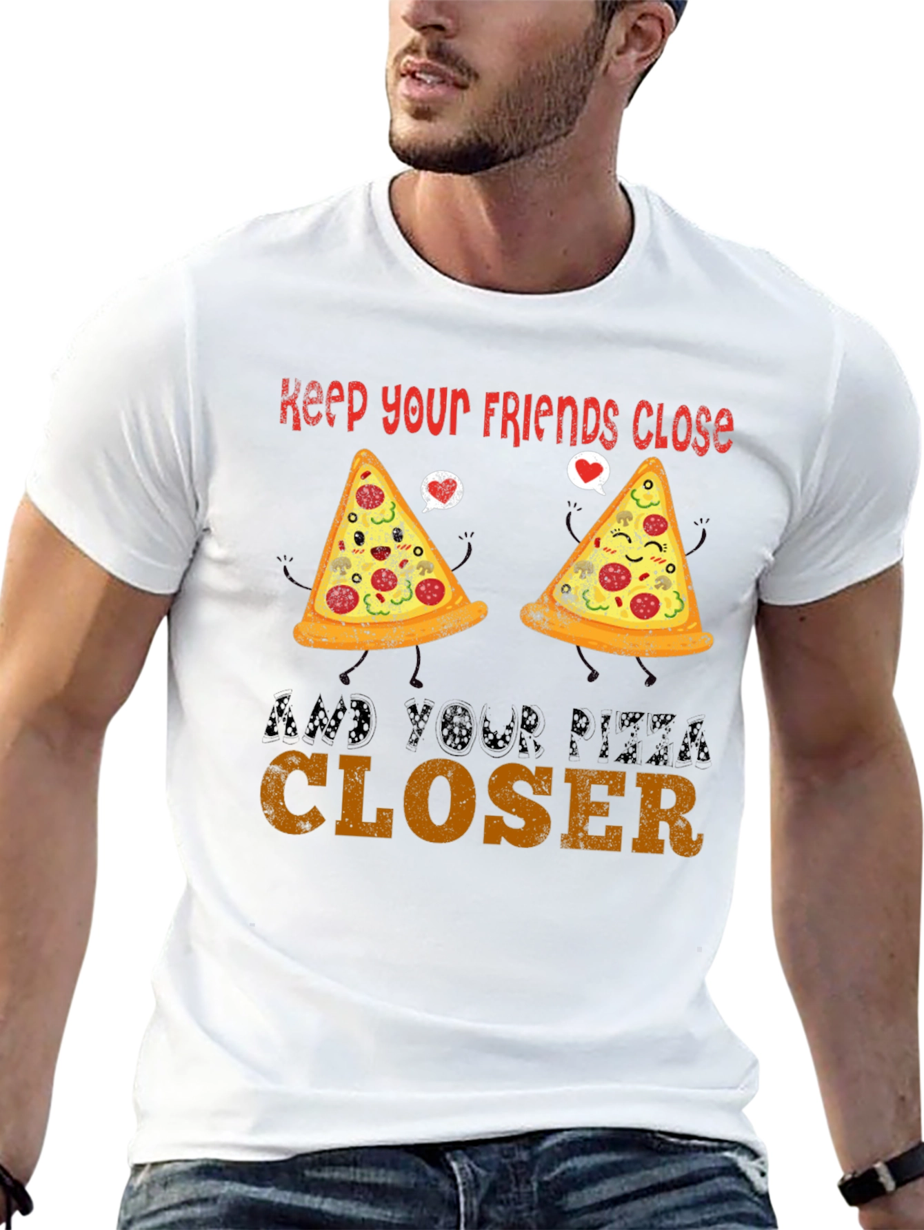 Keep Your Pizza Closer Mens Graphic Tee