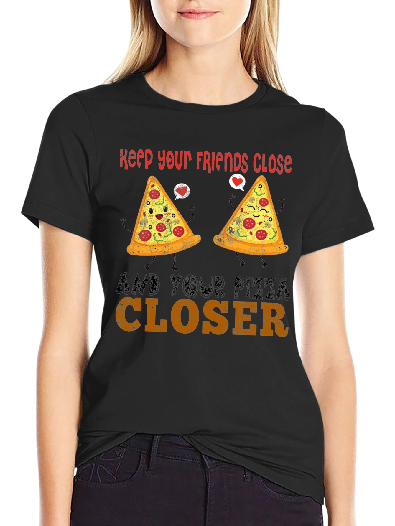 Keep Your Pizza Closer Mens Graphic Tee