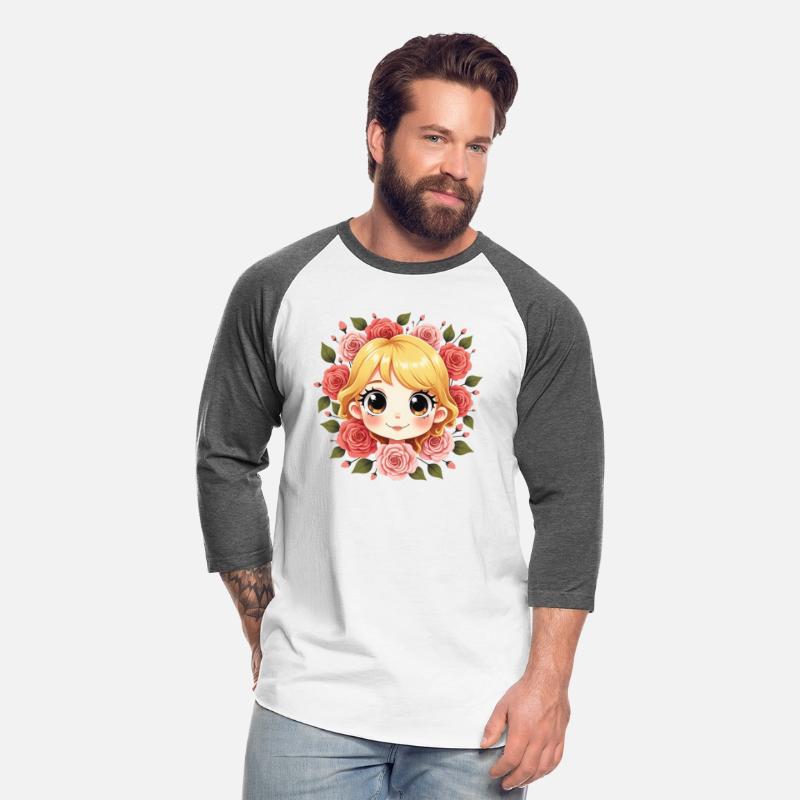 Adorable Blonde Anime Girl with Roses