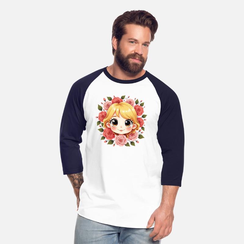Adorable Blonde Anime Girl with Roses