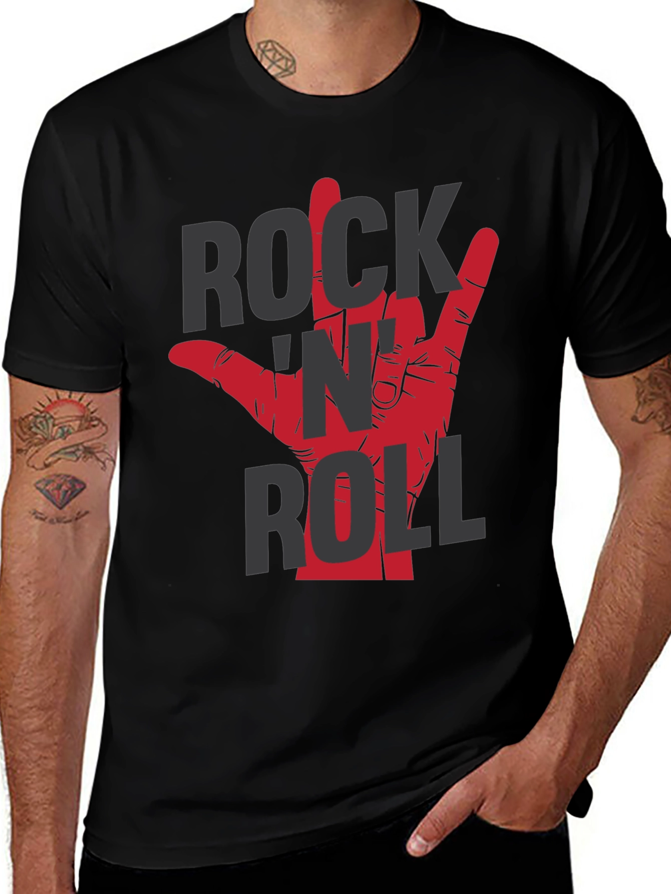 Rock N Roll Hand Graphic T-Shirt