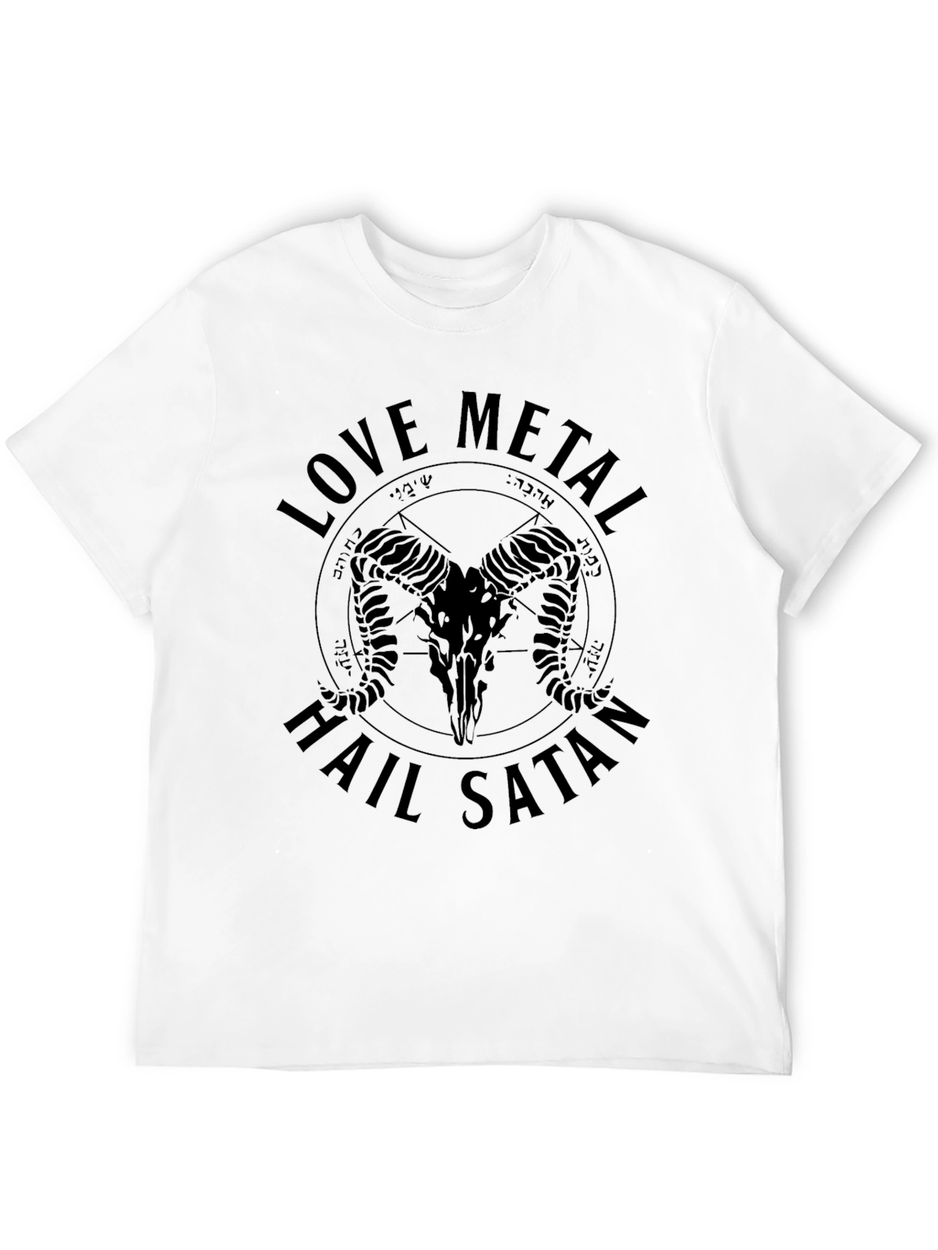 Love Metal Hail Satan Graphic T-Shirt