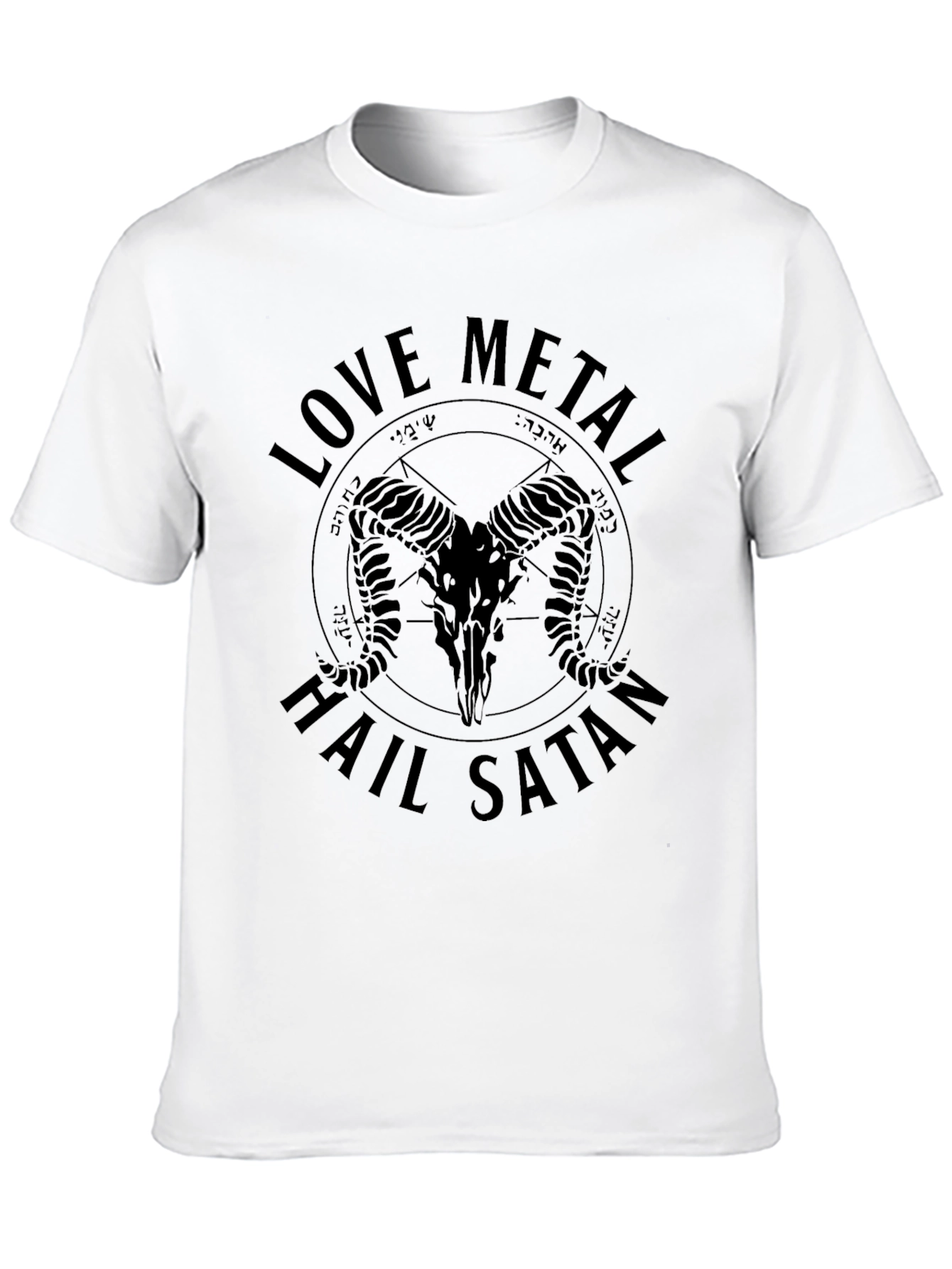 Love Metal Hail Satan Graphic T-Shirt