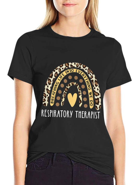 Respiratory Therapist Leopard Rainbow T-Shirt