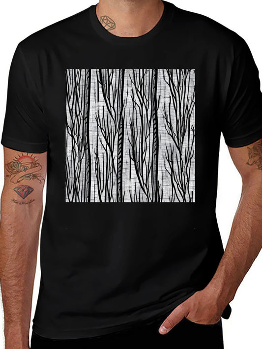 Abstract Tree Branch Graphic Tee - Black
