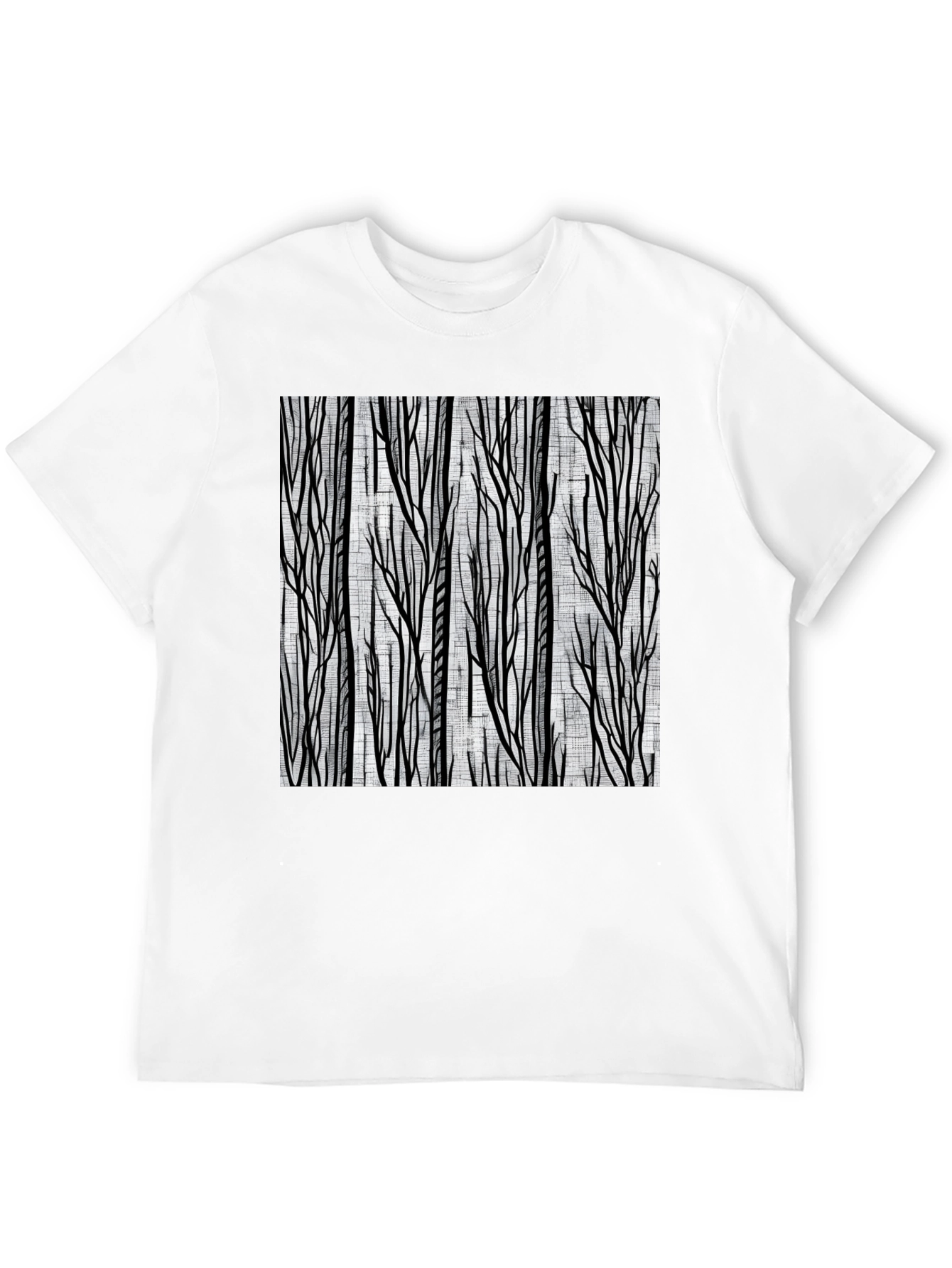 Abstract Tree Branch Graphic Tee - Black