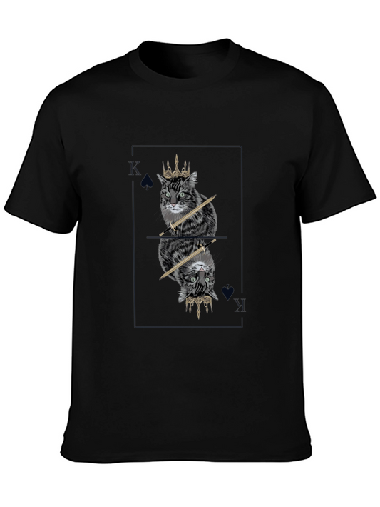 King Cat T-Shirt - Spade Card Design