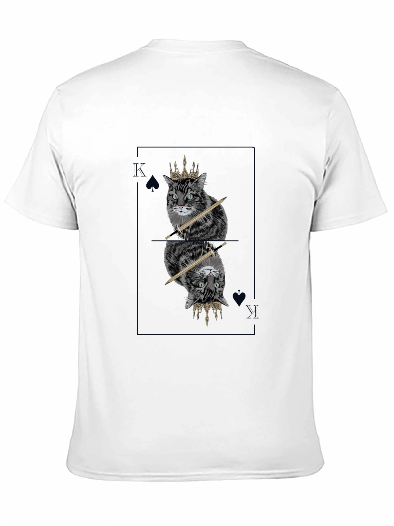 King Cat T-Shirt - Spade Card Design