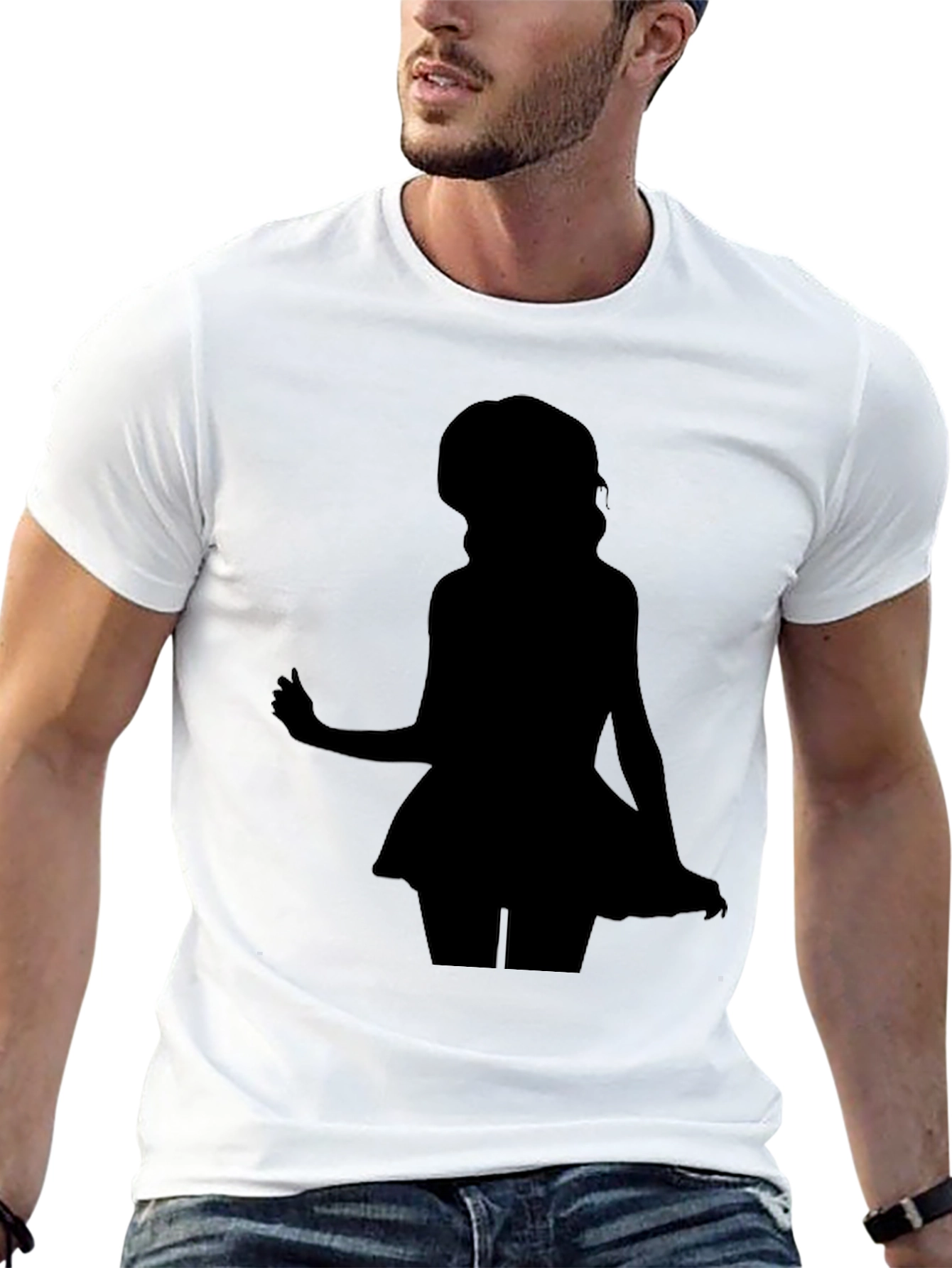 Silhouette Girl Black T-Shirt