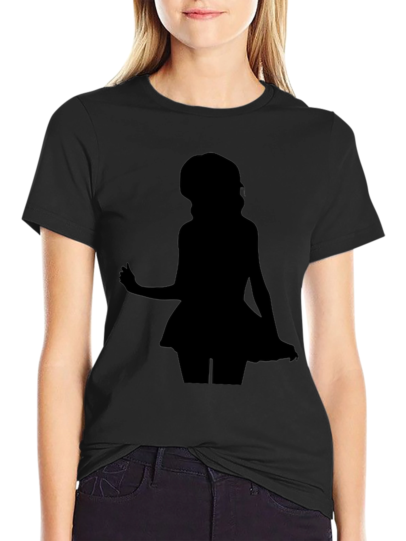 Silhouette Girl Black T-Shirt