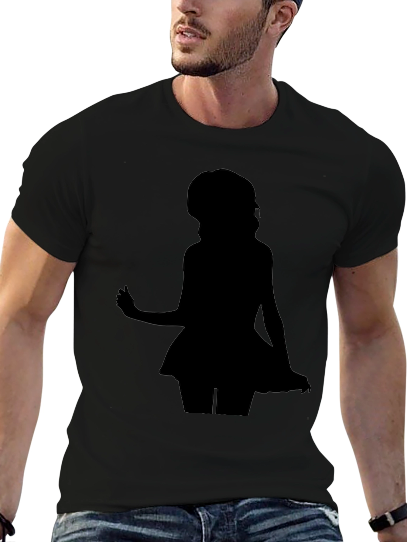 Silhouette Girl Black T-Shirt