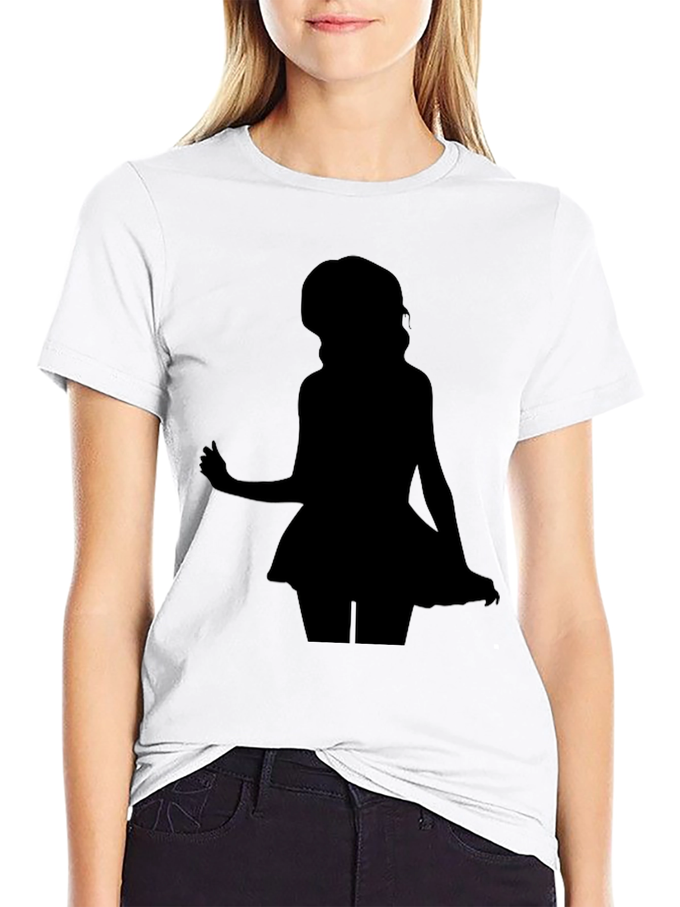 Silhouette Girl Black T-Shirt