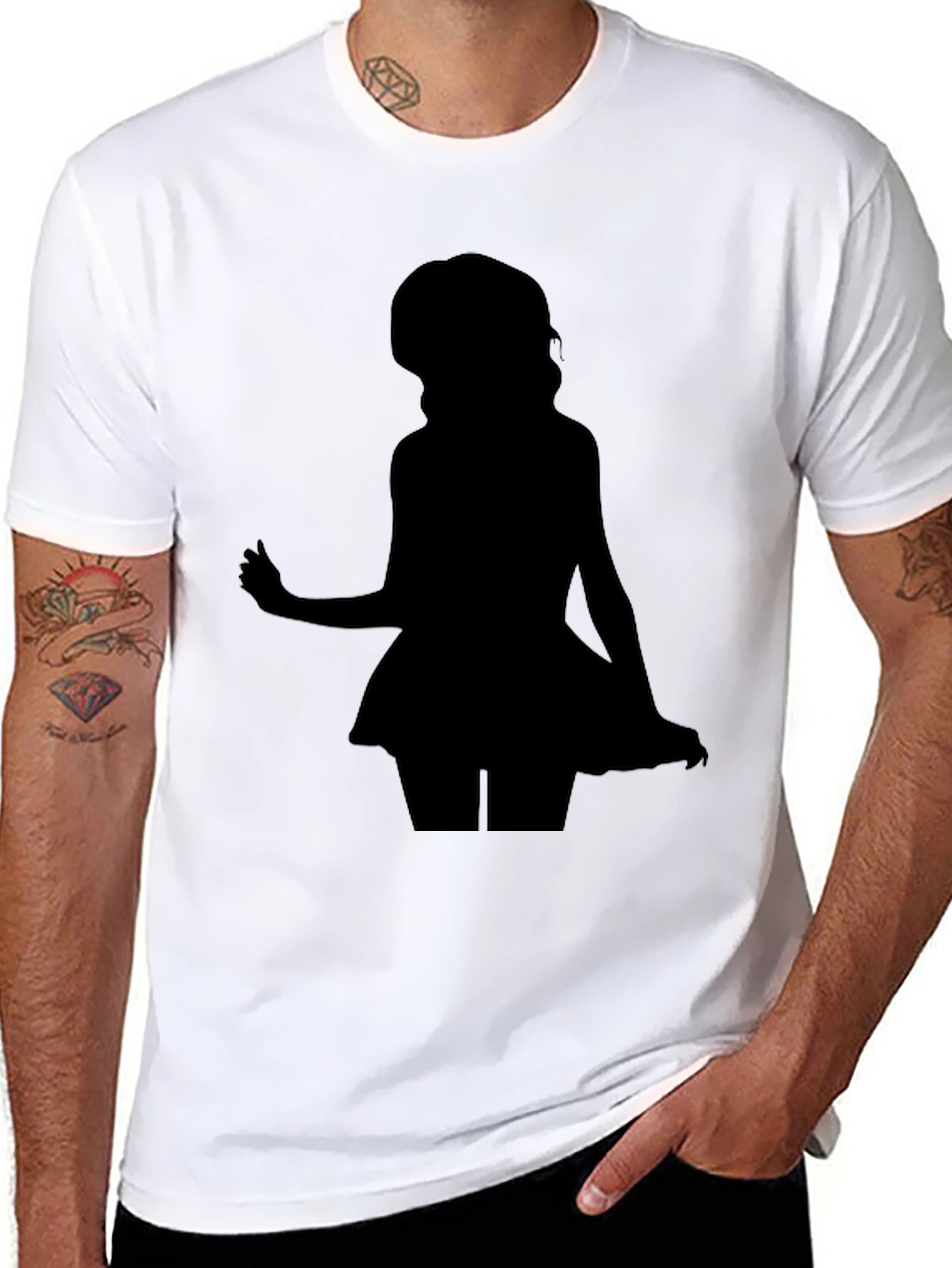 Silhouette Girl Black T-Shirt