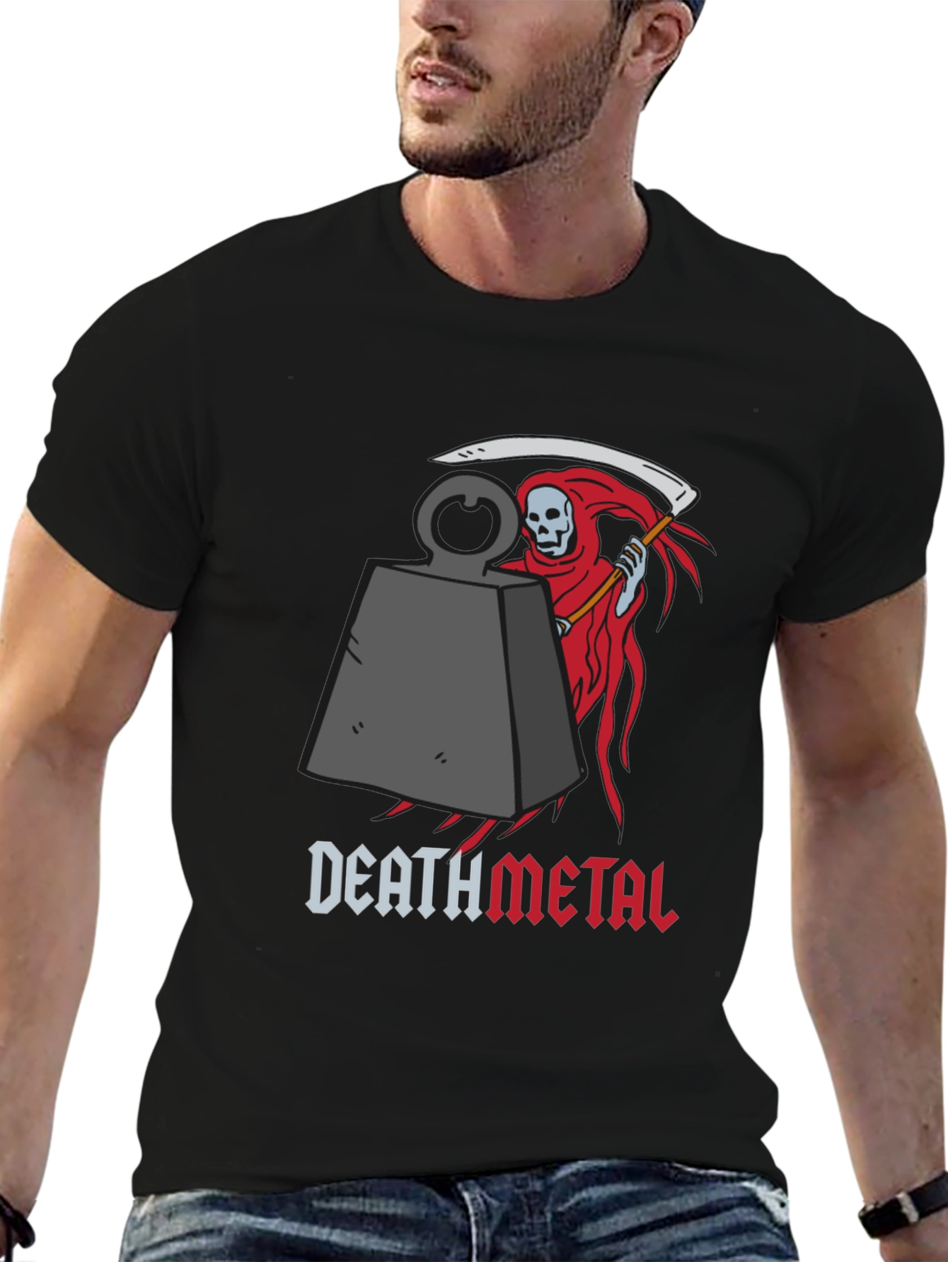 Death Metal Grim Reaper Graphic T-Shirt