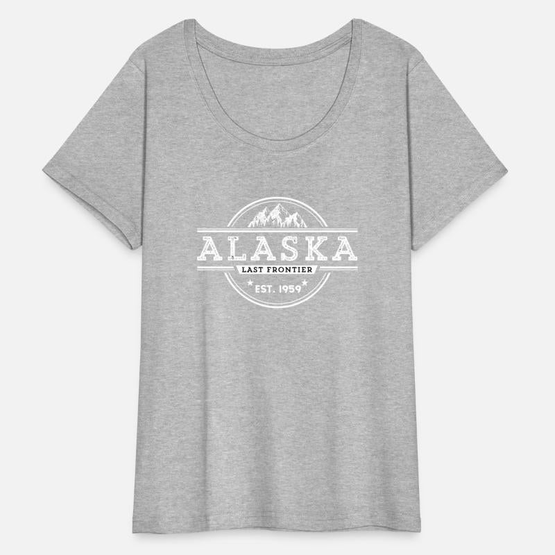 Alaska Souvenir With A Vintage Style Mountain Desi