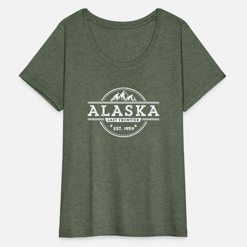Alaska Souvenir With A Vintage Style Mountain Desi