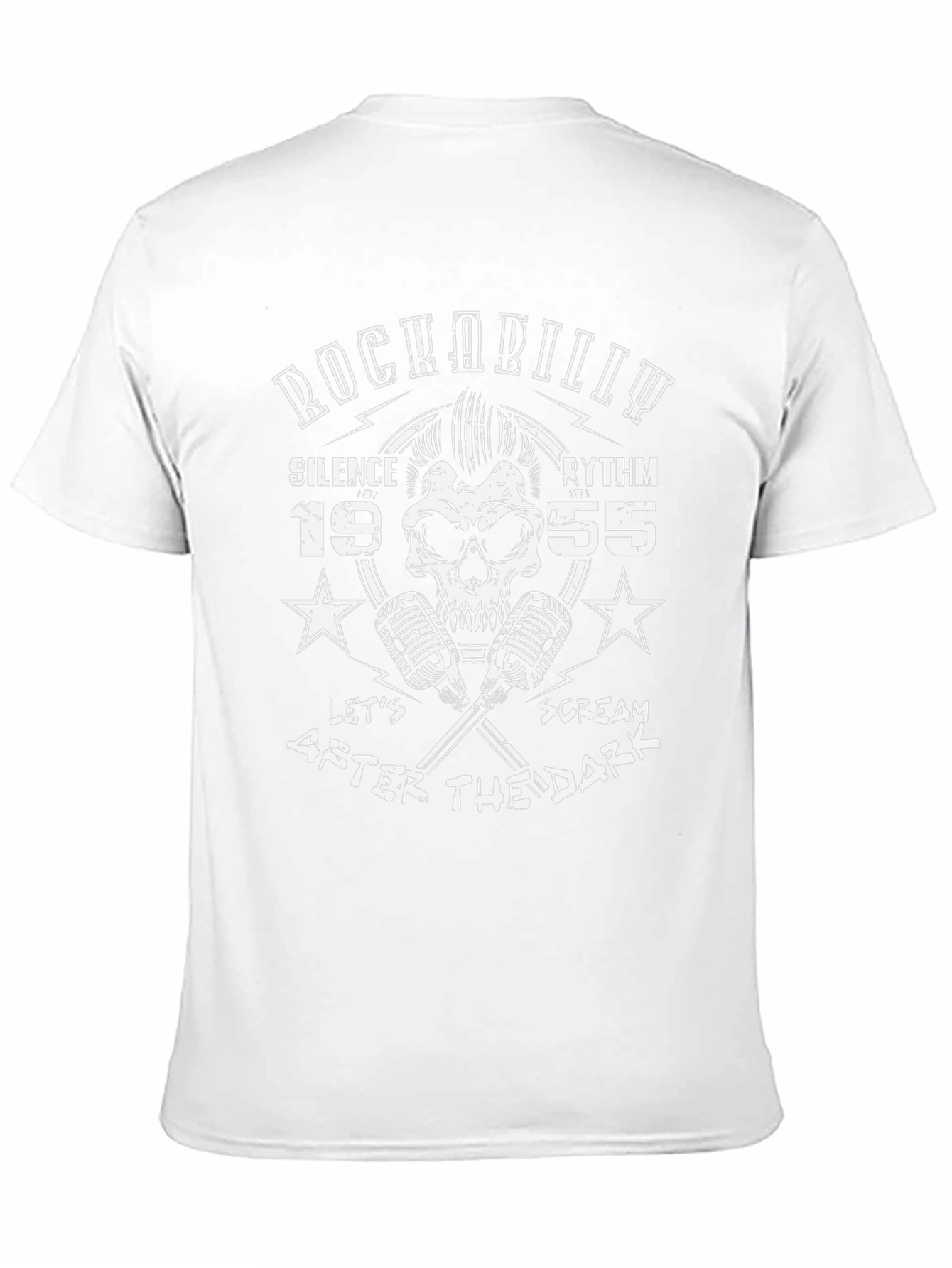 Rockabilly Skull T-Shirt: Silence Rhythm After Dark