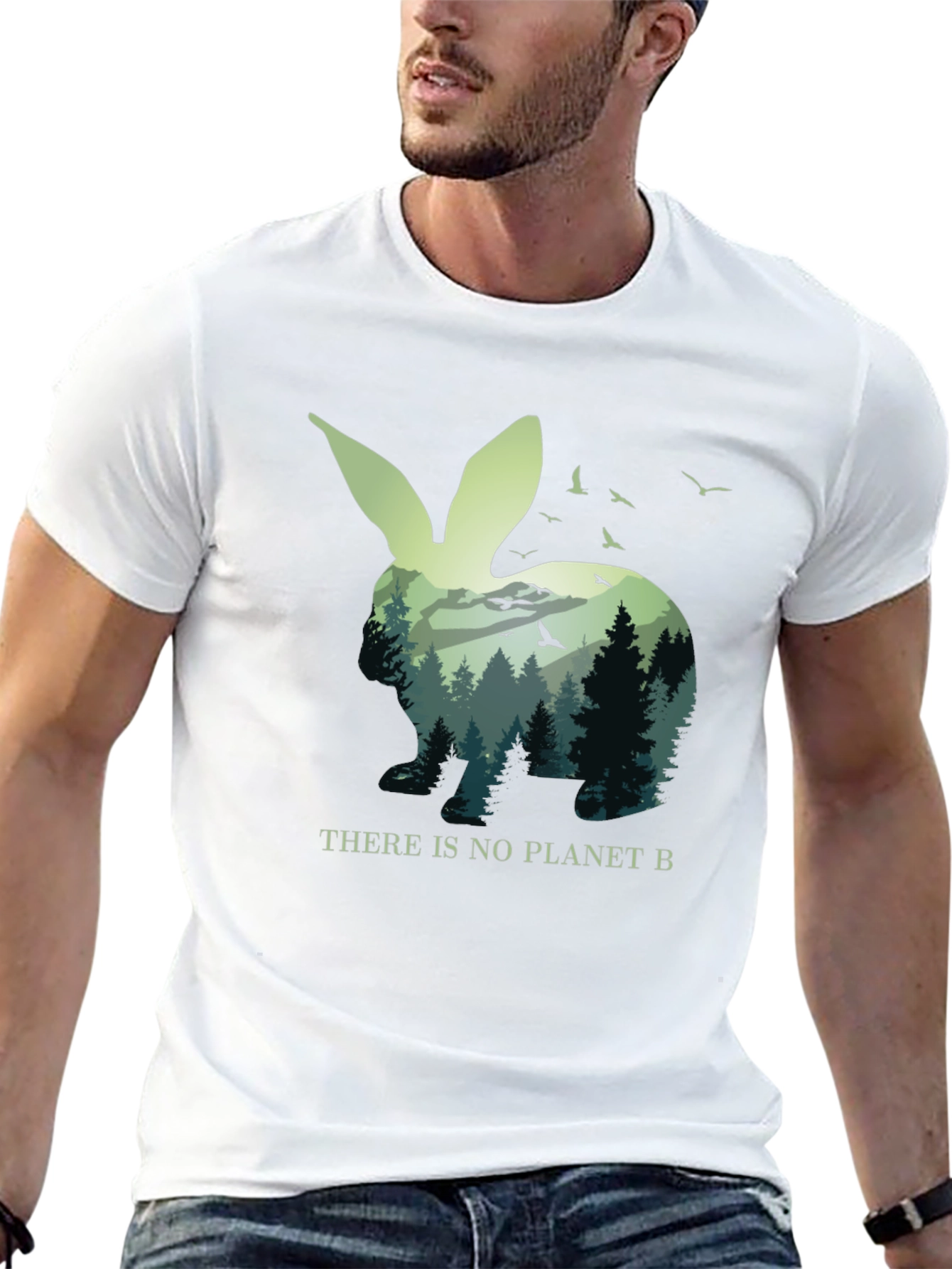 Eco-Friendly Rabbit Graphic Tee - Planet B