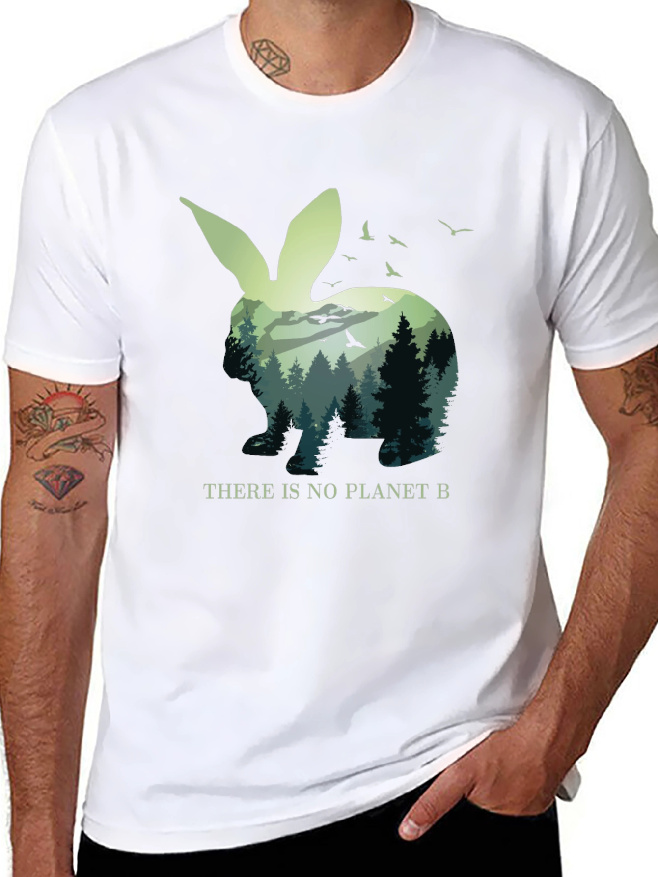 Eco-Friendly Rabbit Graphic Tee - Planet B