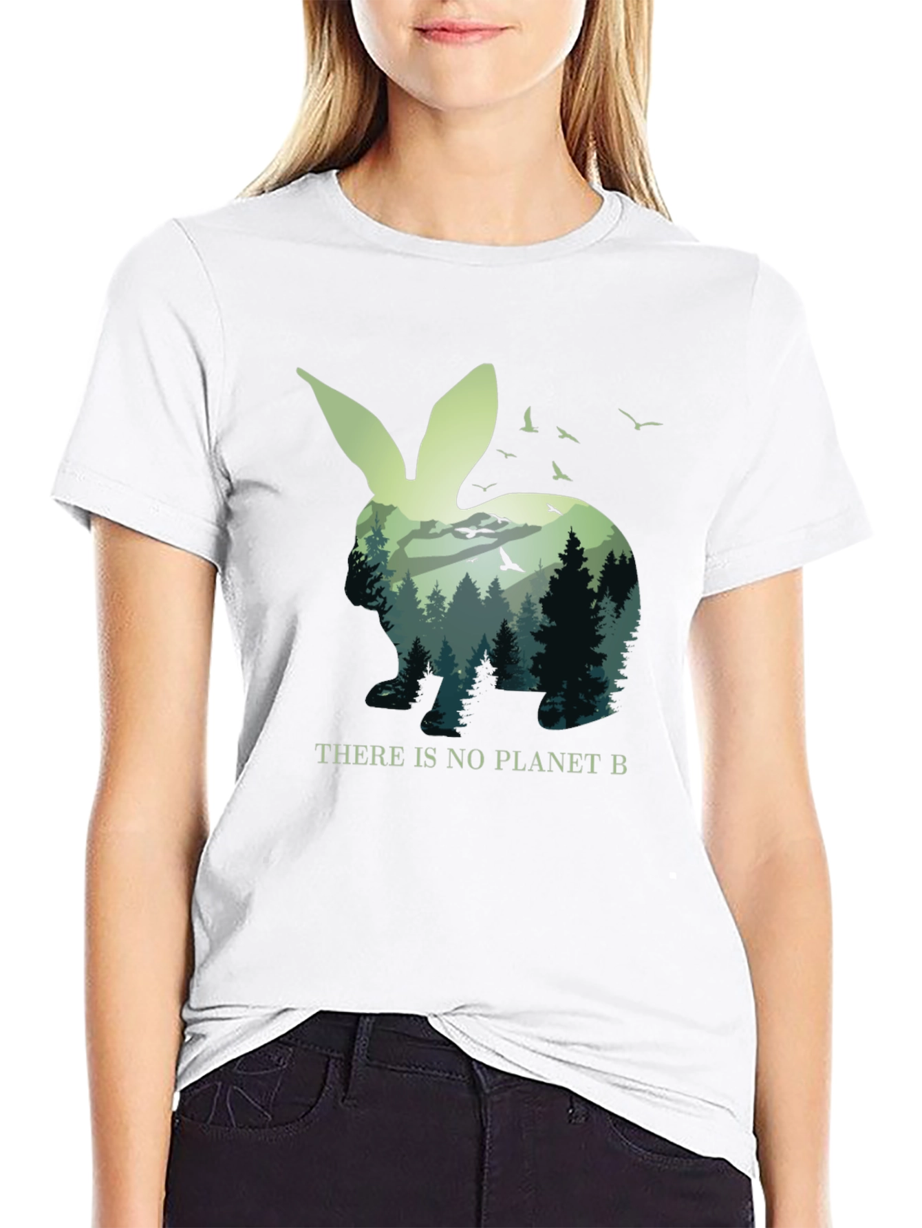 Eco-Friendly Rabbit Graphic Tee - Planet B