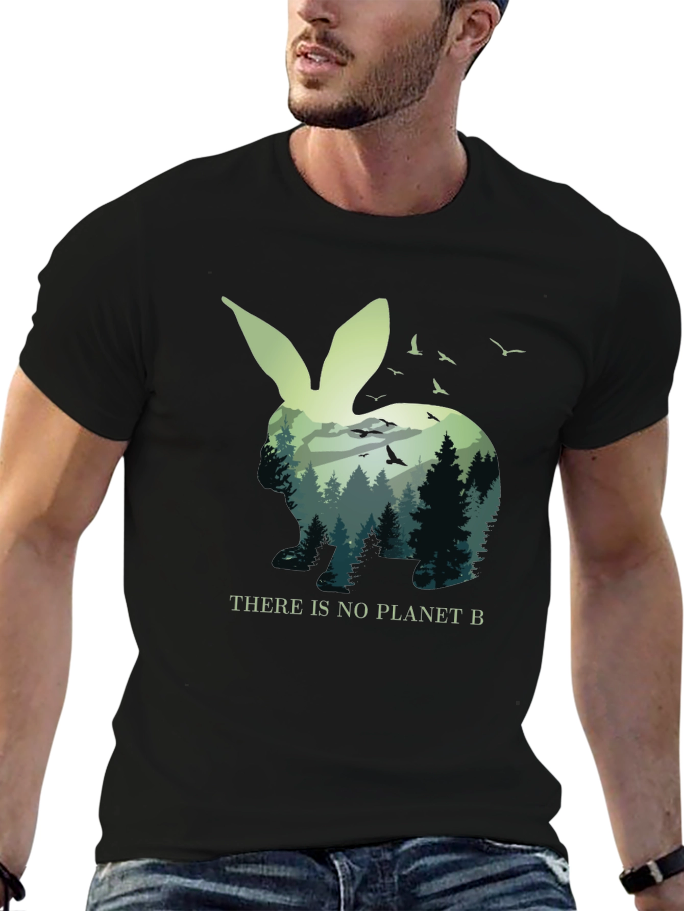 Eco-Friendly Rabbit Graphic Tee - Planet B