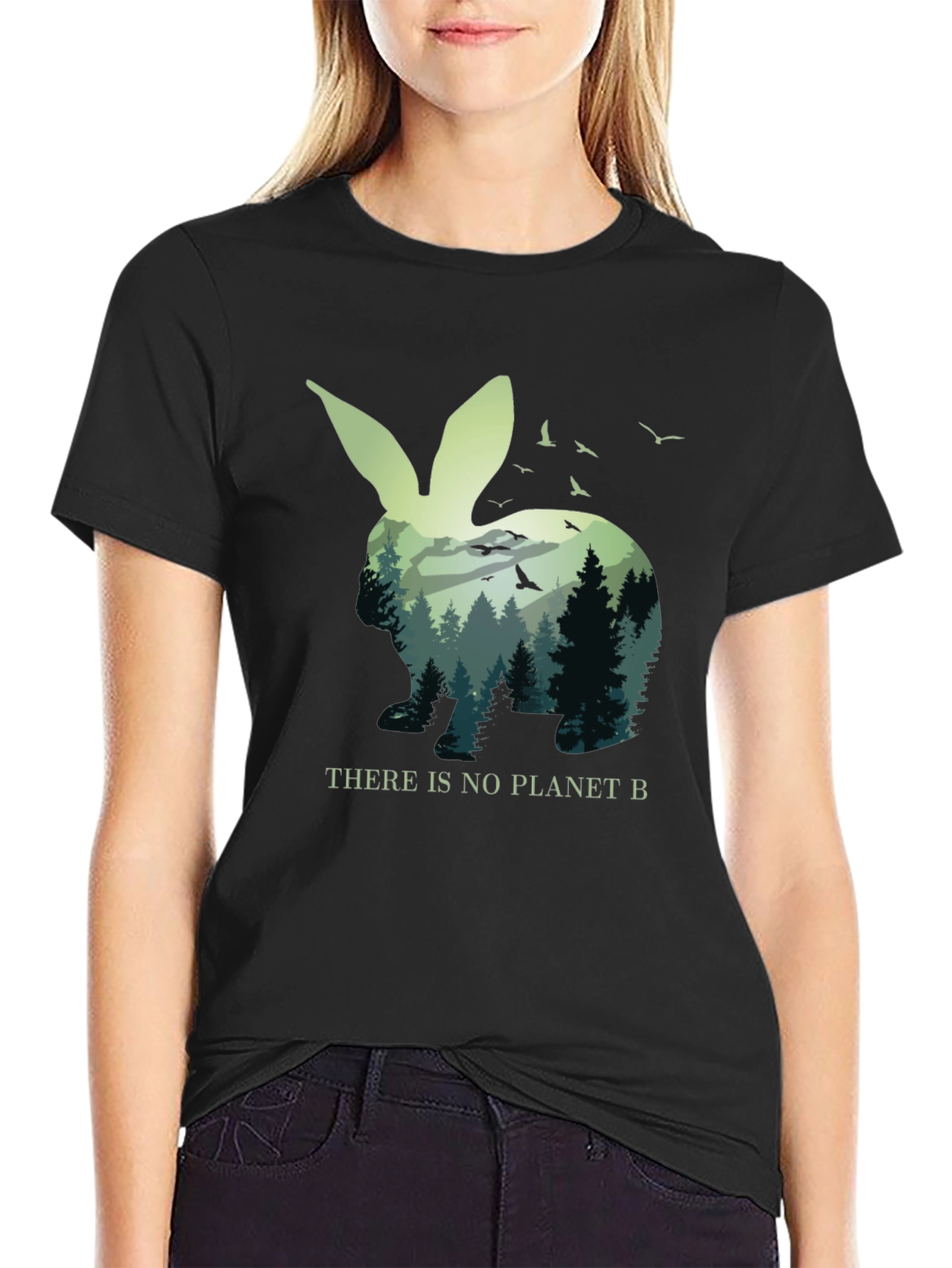Eco-Friendly Rabbit Graphic Tee - Planet B