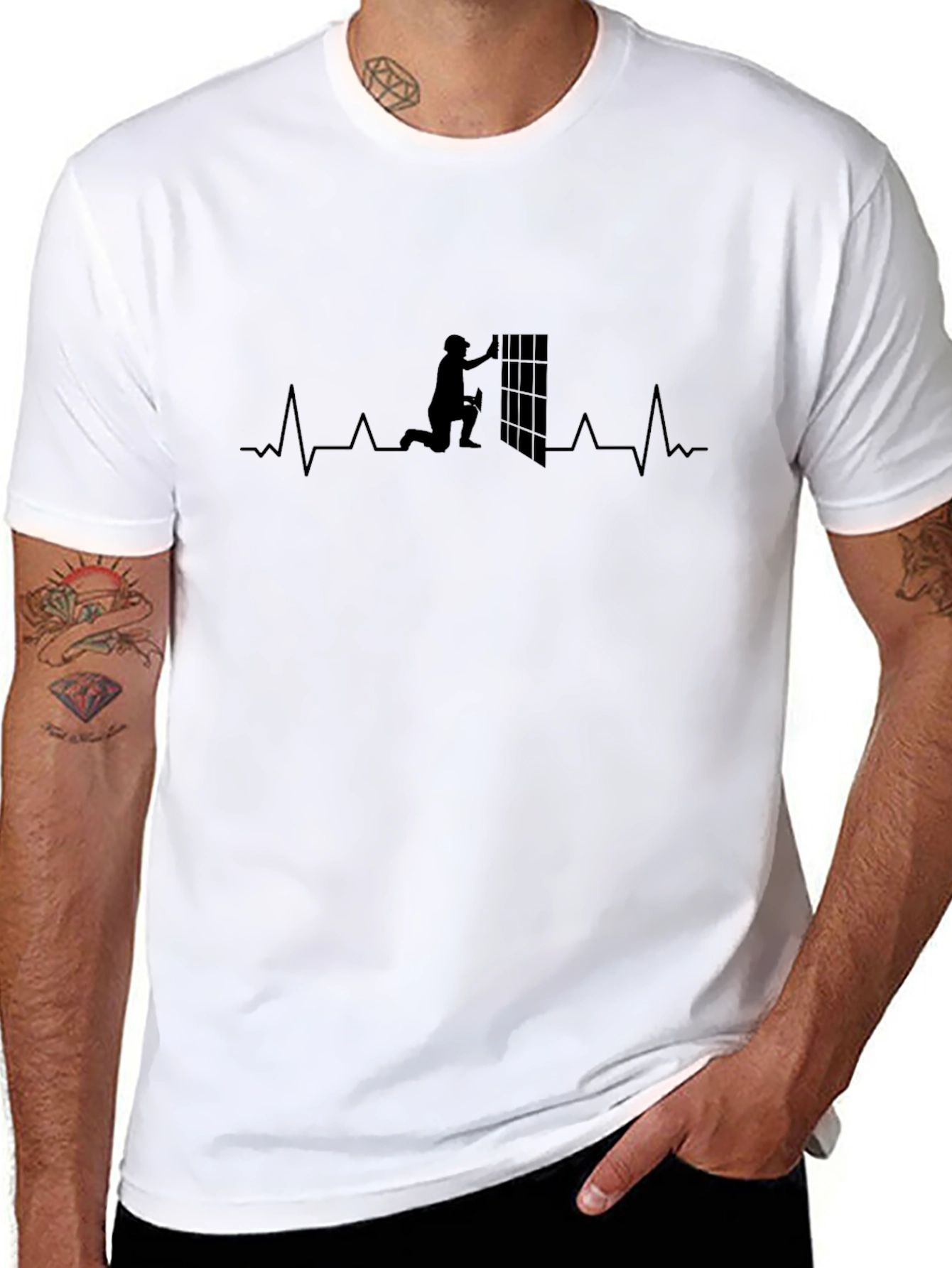 Tiler Heartbeat Graphic Tee - Black Cotton Blend