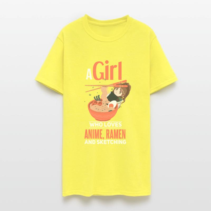 Anime, drawing and ramen noodles saying