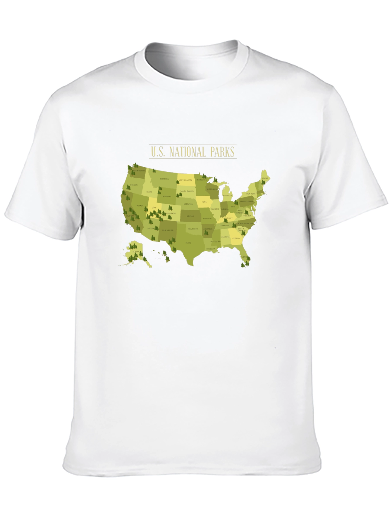 US National Parks Map T-Shirt - Black