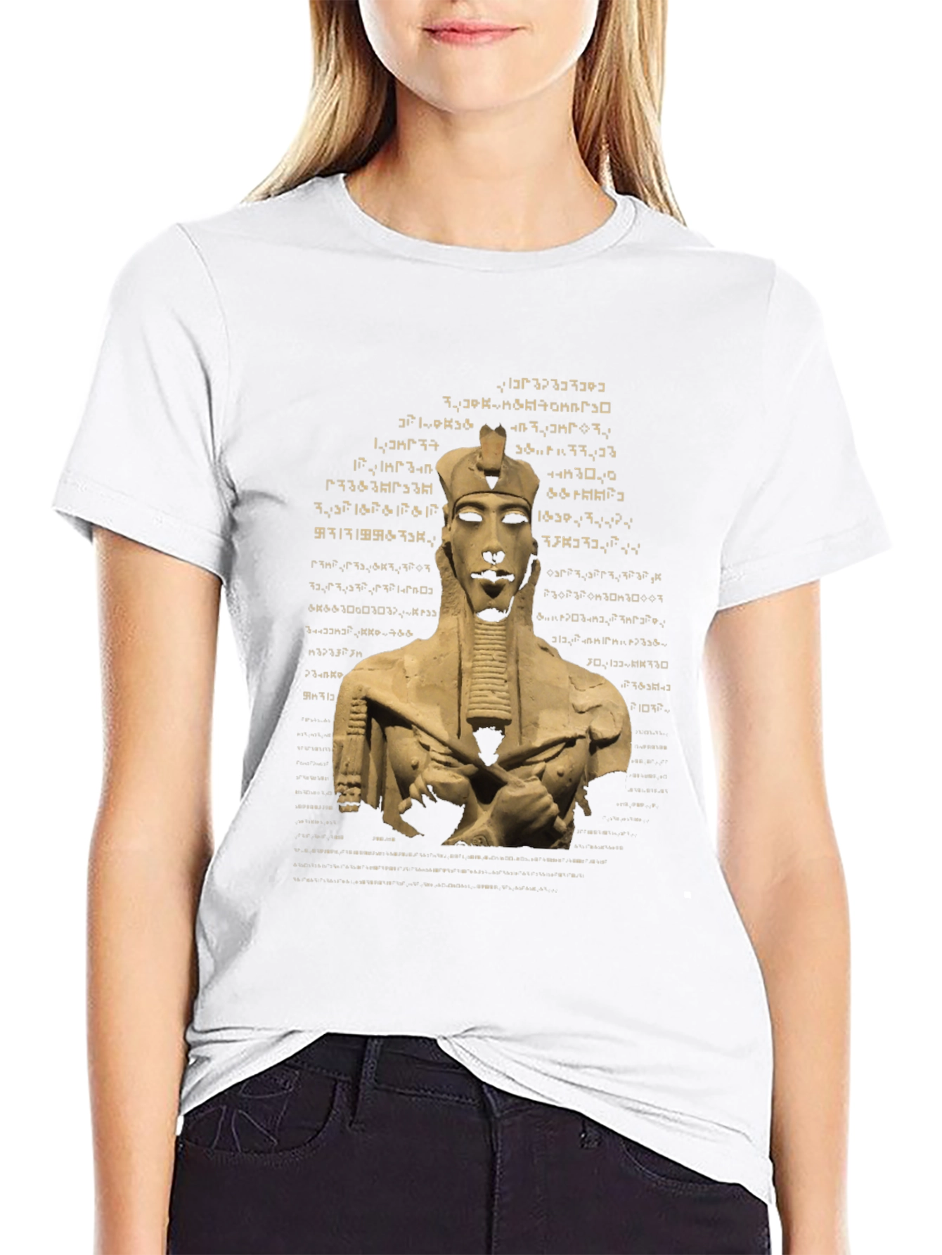 Egyptian Pharaoh Print T-Shirt - Black
