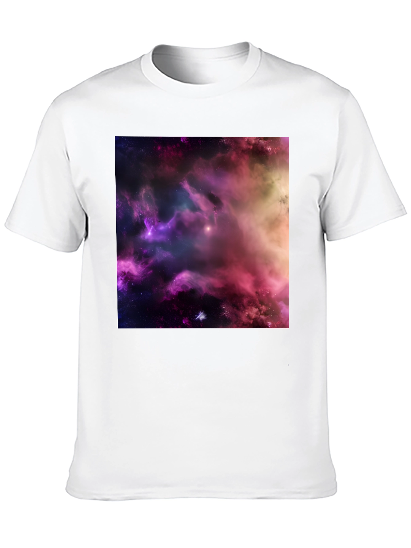 Cosmic Nebula Graphic Print Black T-Shirt